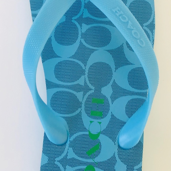 NEW Coach Zak Signature Striped Flip Flop Sandals - Picture 11 of 12